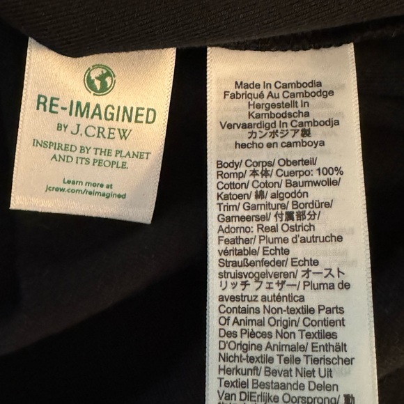 J. Crew Feather-Trim Long-Sleeve Shirt Black Size S - Picture 13 of 15